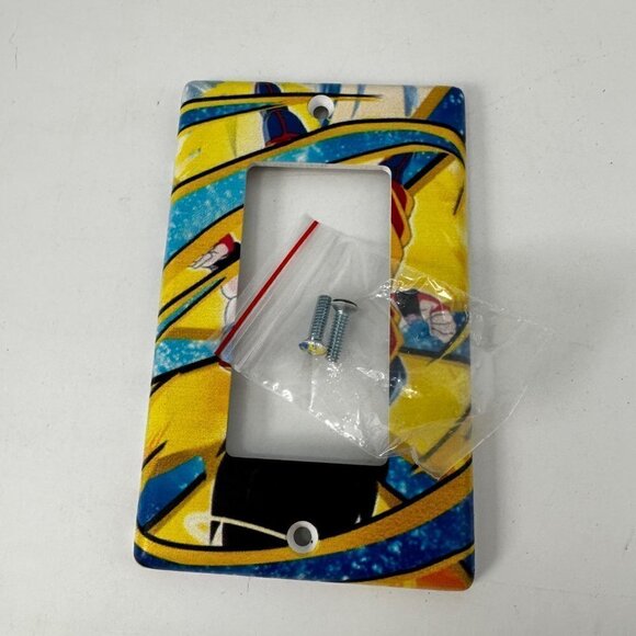 Single Rocker Blue and Yellow Switch Plate Anime Theme - Picture 1 of 4